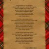 Flower of Scotland lyrics on parchment postcard