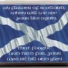 Giant fridge magnet with Flower of Scotland words